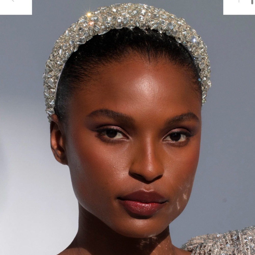 Jennifer Behr Crystal Embellished Padded Headband - Silver